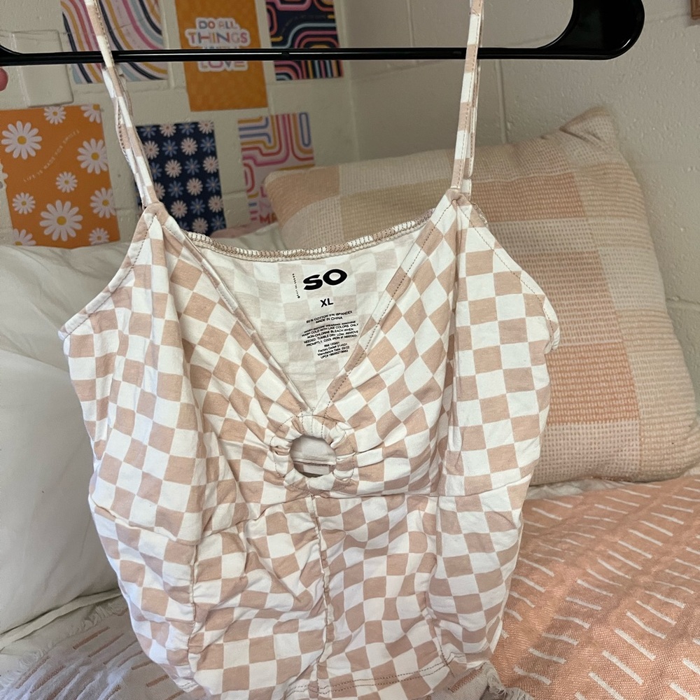 CHECKERED CROP TOP